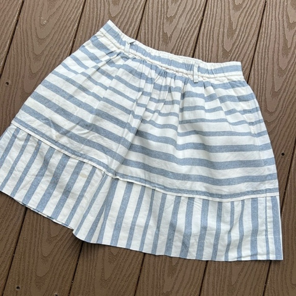 Madewell blue/white striped skirt with pockets